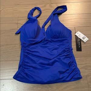 Size 6 La Blanca Sapphire Island Halter Tankini Top